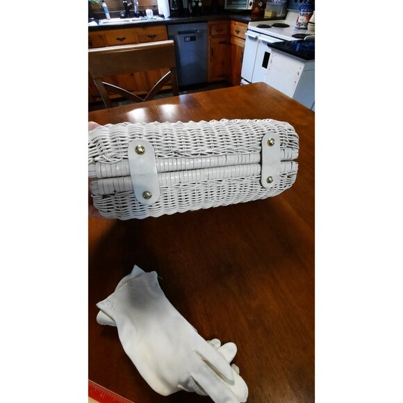 Vintage Simon by Ernest Blum Woven Purse Hong Kong with Pair Vintage White Glove - Picture 8 of 16